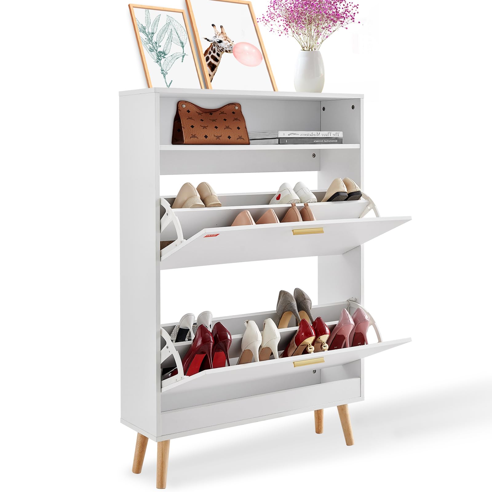 Vevor Shoe Storage Cabinet For Entryway, 31.5' D X 9.4' W X 47.3' H, White